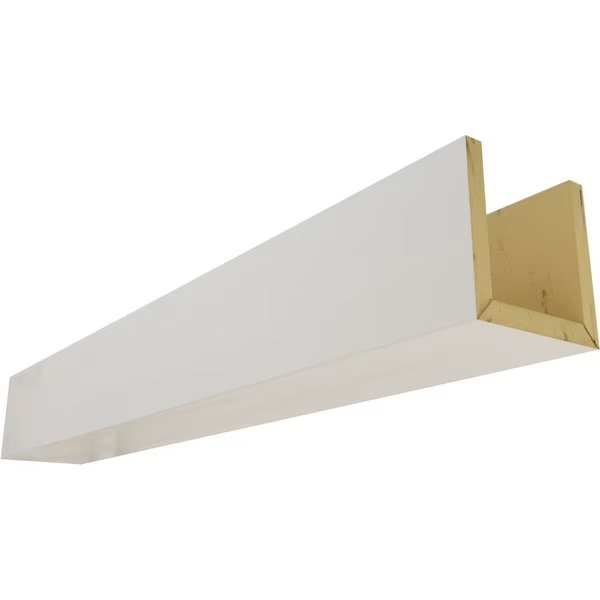 3-Sided (U-beam) Rustic Smooth Endurathane Faux Wood Ceiling Beam, Factory Prepped, 6